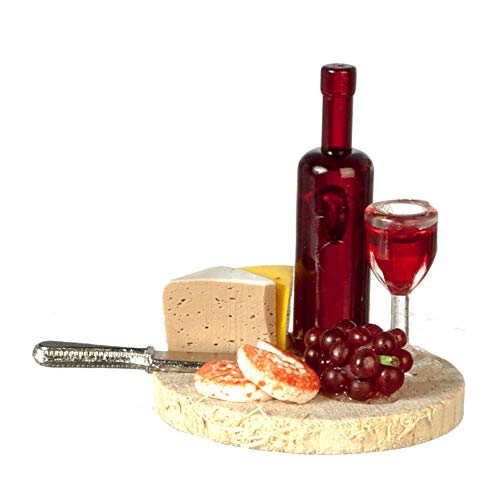 Miniature Cheese & Wine Board for Dollhouse Dining Room